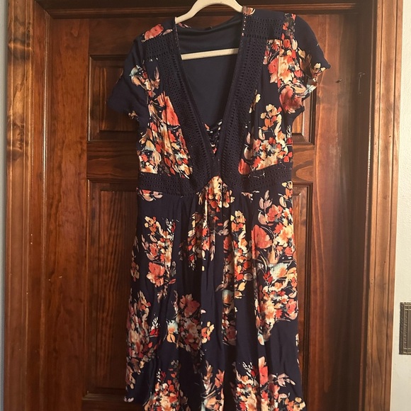 Floral Navy Dress by Torrid - Picture 1 of 6